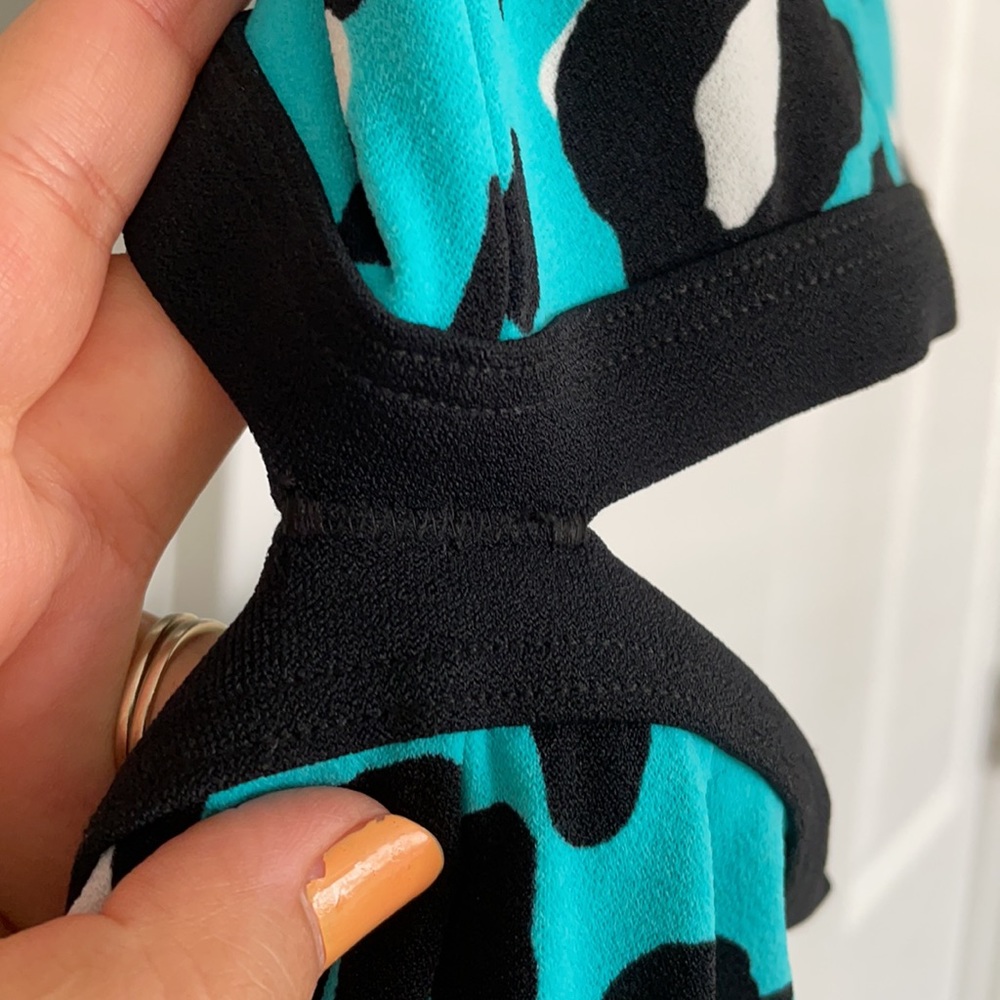 MICHAEL KORS BLUE CHEETAH CUTOUT SWIMSUIT - Picture 6 of 7